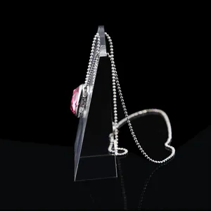 Clear acrylic necklace display stand transparent jewelry holder rack for pendants.