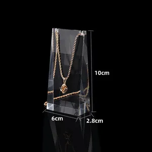Clear acrylic necklace display stand transparent jewelry holder for retail store showcase