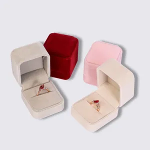 Boite a bague en velours boite cadeau de rangement de bijoux pour petits accessoires.