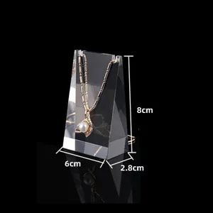 Clear acrylic necklace display stand 8cm height jewelry holder for retail store showcase