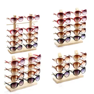 Support de présentation de lunettes de soleil en bois massif présentoir multicouche