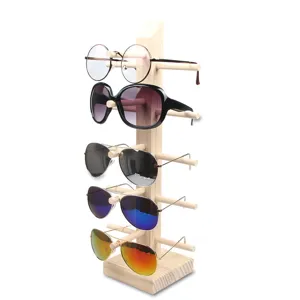 Support de présentation de lunettes en bois massif étagère de rangement pour lunettes