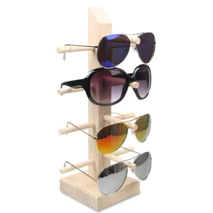 Présentoir de Lunettes en Bois Massif Support de Rangement pour Lunettes de Soleil