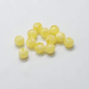 Plastic Resin Imitation Beeswax Round Loose Beads DIY Jewelry Making Accessories For Bracelets Craft Supplies