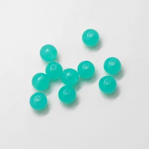Perline rotonde di plastica verde, perline acriliche trasparenti ecologiche per accessori gioielli.