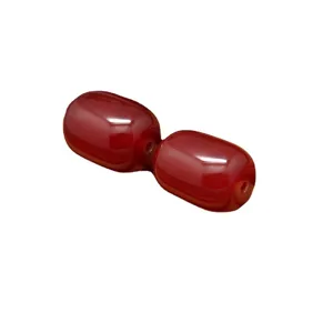 Perle Sciolte a Barilotto in Agata Rossa Naturale Per Braccialetto DIY Creazione di Gioielli Artigianato Pietra Preziosa Lisce Lucidate Perle Distanziatrici