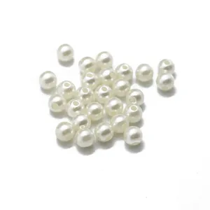 ABS Resin Imitation Pearl Round Beads Loose Beads For Handmade DIY Jewelry Making Craft Supplies Off-White