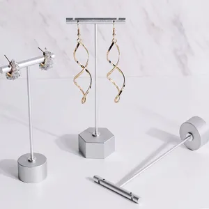 Présentoir à bijoux en métal en T pour boucles d'oreilles, idéal pour le rangement et la déco.