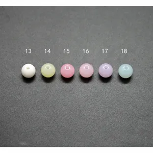 Detailed close-up view of pastel jelly acrylic round beads, perfect for DIY jewelry making accessories.