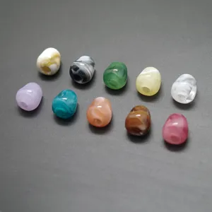 Perline in Acrilico con Foro Grande Irregolare Sfumatura Bicolore Perle Sciolte DIY Per Creazione di Gioielli Accessori