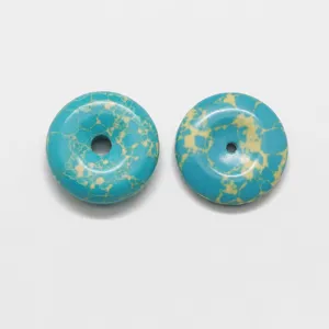 Turquoise imperial stone donut pendant beaded bracelet accessory DIY jewelry making part