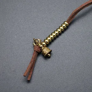 Brass Buddhist prayer bead counter mala counter with bell charm DIY jewelry making accessories