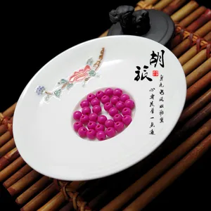 Rose Red Acrylic Plastic Round Loose Beads DIY Jewelry Making Crafts Accessories