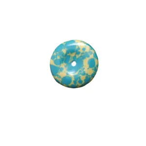 Imperial jasper donut pendant blue speckled stone bead for necklace jewelry making diy