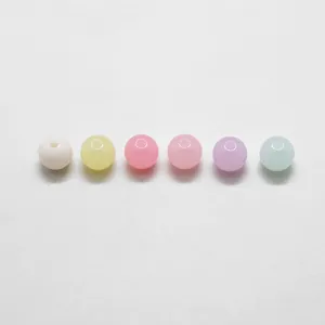 Colorful jelly plastic round beads sweet candy style DIY jewelry accessories main view