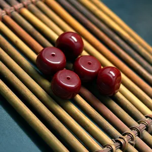 Dark Red Resin Abacus Barrel Beads Flat Loose Beads For Tibetan DIY Jewelry Making Accessories Handcraft Crafting