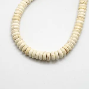 Synthetic Stone Abacus Spacer Beads Loose White Turquoise Imitation Beads For DIY Jewelry Making Prayer Bracelet Necklace Accessories