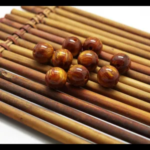 Resin golden sea willow loose beads DIY round prayer beads handmade jewelry accessories