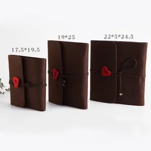 Korean felt DIY handmade photo album with heart button closure, three size options available.