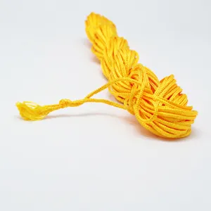 Cordón trenzado amarillo hilo de jade para pulseras DIY nudo chino 1mm 1.5mm mayor