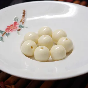 Ivory imitation resin round beads white loose beads DIY Buddha prayer bracelet accessories