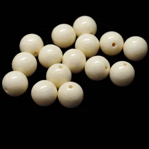 Resin ivory simulation round loose beads for DIY Buddha bracelet jewelry making accessories.