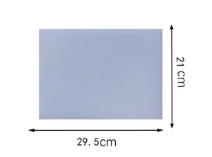 A4 size scratch off sticker dimension diagram showing length and width details clearly.