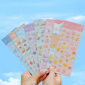Bonito juego de pegatinas de papel Washi de animales y comida para manualidades DIY.