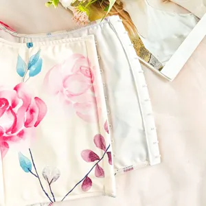 Sexy floral print boned corset top for women, trendy backless strapless crop top tube top.