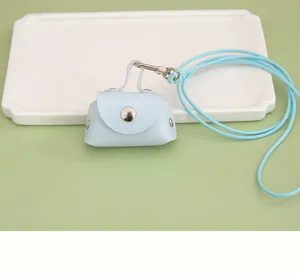 Mini PU leer oortelefoon tasje met koord schattige portemonnee klein accessoire tas