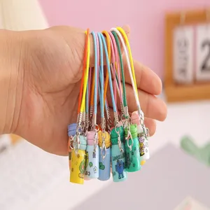 Mini llavero de termo con cordón colorido, bonito colgante de bolso para mochila.