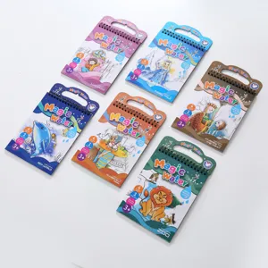 Libro de dibujo de agua mágico para niños libro de colorear educativo reutilizable 6pcs