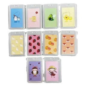 Cute cartoon transparent ID card sleeves, cute animal patterns, ideal for student ID badges.
