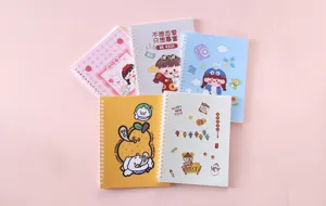 Schattig cartoon ringband notitieboekje met anti-aanbakpapier voor stickers en notities kawaii