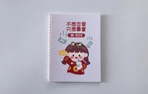 Schattige cartoon spiraalnotitieboek detailweergave, ideaal voor dagelijks journaal en stickers.