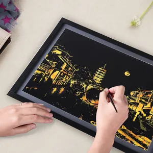 Kit di pittura a scratch città notturna creativa, regalo artistico fai-da-te per adulti e bambini
