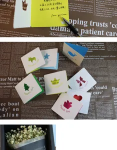 Cartes de vœux ajourées personnalisées, mini cartes cadeaux exquises pour fleuristes.