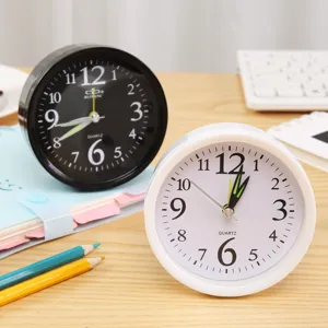 Despertador de mesita de noche minimalista creativo negro blanco escritorio reloj