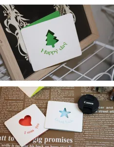 Cartes de vœux creuses personnalisées avec motifs mignons et bénédictions douces.