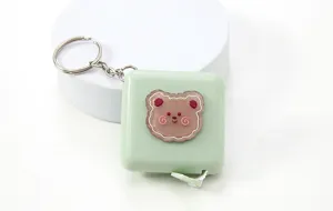 Mini cinta métrica bonita oso de dibujos animados portátil ropa cuerpo regla llavero