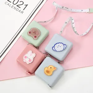 Mini cinta métrica retráctil de dibujos animados linda herramienta portátil para ropa