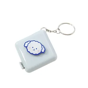 Mini cinta metrica retractil llavero con lindo diseño de dibujos animados para uso.