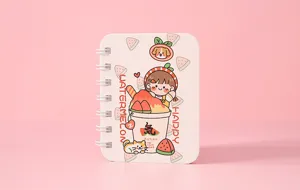 Simpatico taccuino a spirale tascabile con design di cartoni animati per studenti.