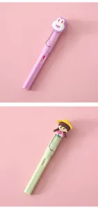 Lindo bolígrafo con tapa de silicona de dibujos animados, papelería creativa para estudiantes.