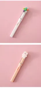 Lápiz creativo con diseño de flor y oso de dibujos animados con ventana para la escuela.
