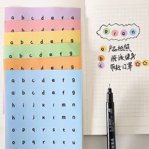 INS Stijl Bullet Journal Letter Stickers Kleurrijke Cirkelvormige Zelfklevende Etiketten Decoratieve Schrijfwaren