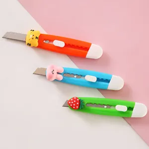 Lindo mini cúter con diseños de animales de dibujos animados, abrecartas portátil oficina.