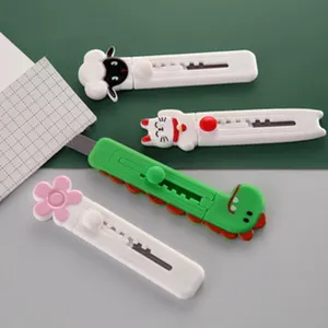 Conjunto de mini cúters bonitos, cortador de papel portátil de dibujos para escuela y oficina.