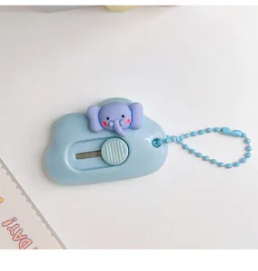 Mini cúter de nube con elefante lindo y cadena de cuentas para papelería escolar.