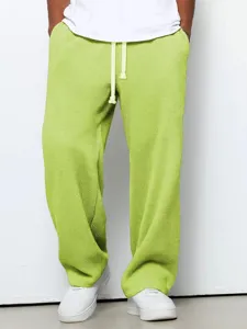 Men women casual waffle knit pants loose sweatpants spring autumn fashion streetwear style.